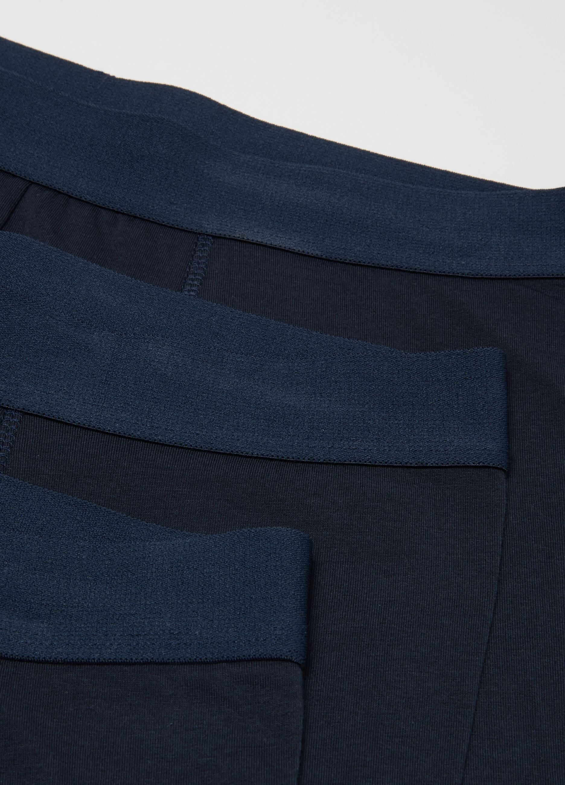 3-pack blue midi boxers in stretch organic cotton, regular fit