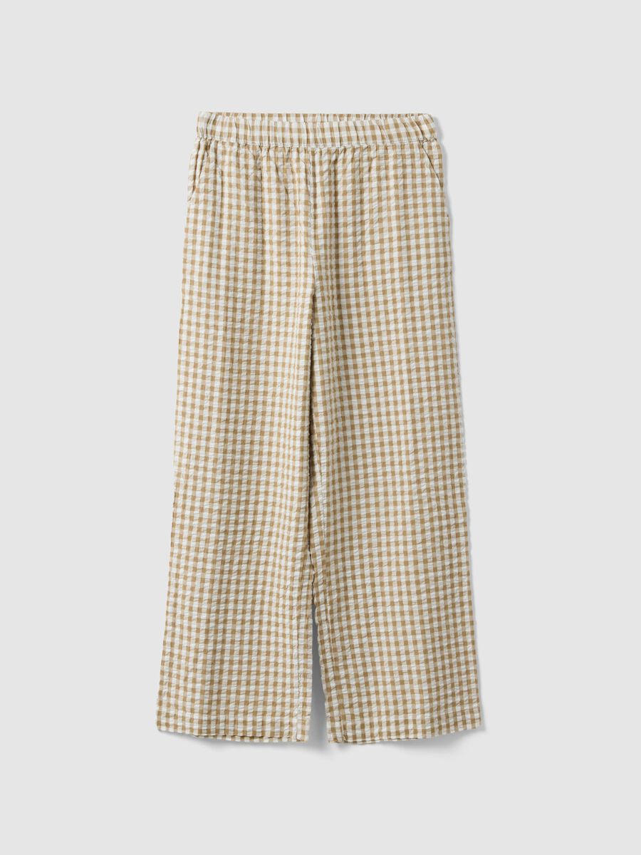 Multicolour check pure cotton pyjama trousers regular fit_4