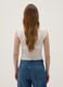 White slim fit cotton blend T-shirt with perforated design_3