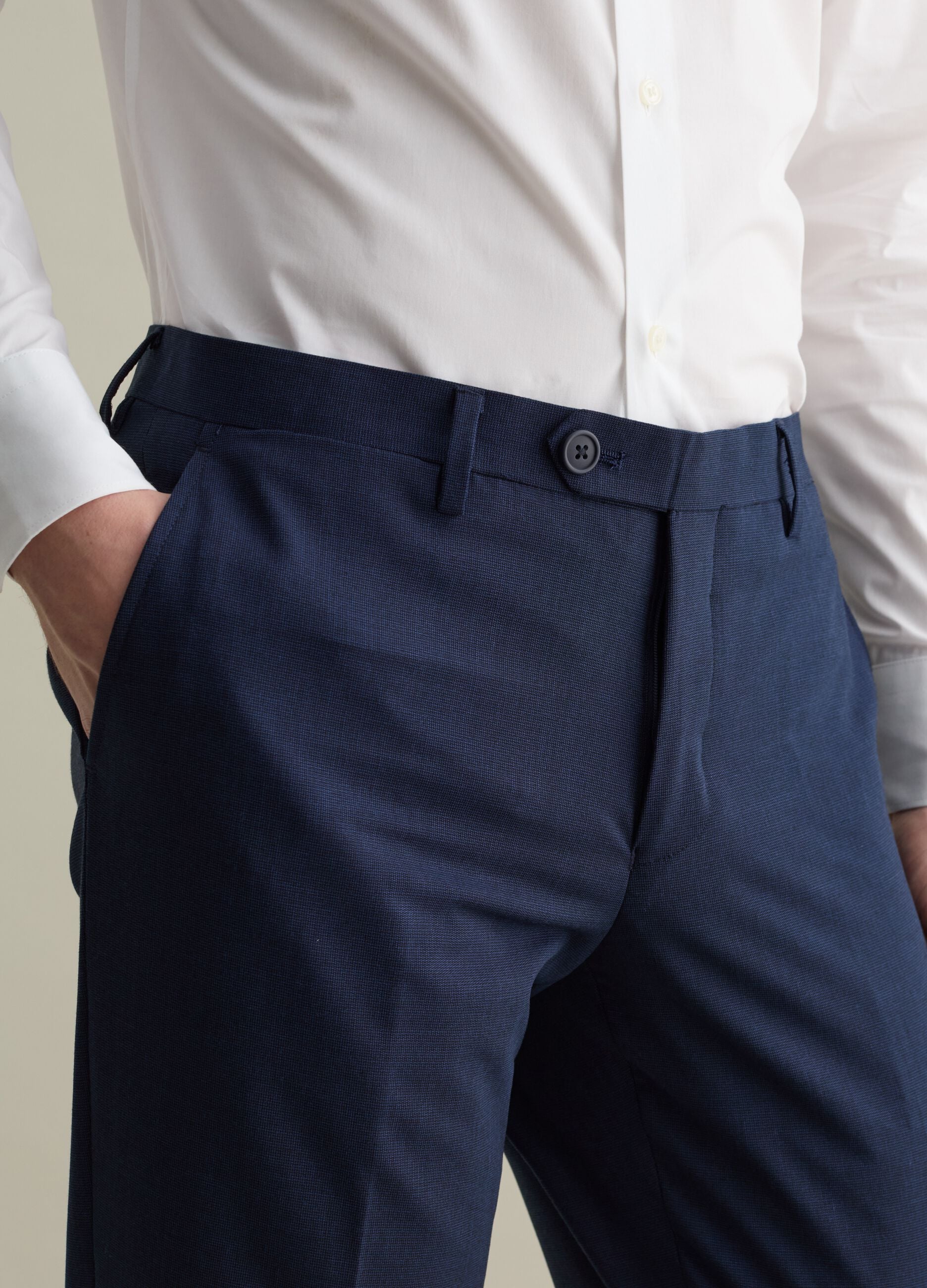 Slim-fit trousers with micro weave