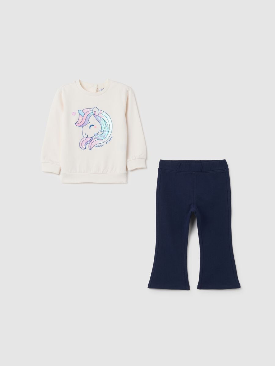 Blue and white cotton girl's set regular fit_0