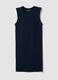 Blue ribbed stretch cotton midi dress_4