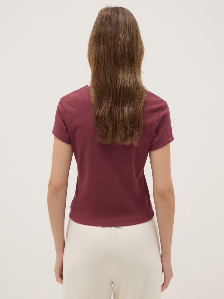 Red Stretch Cotton Slim Fit T-Shirt_2