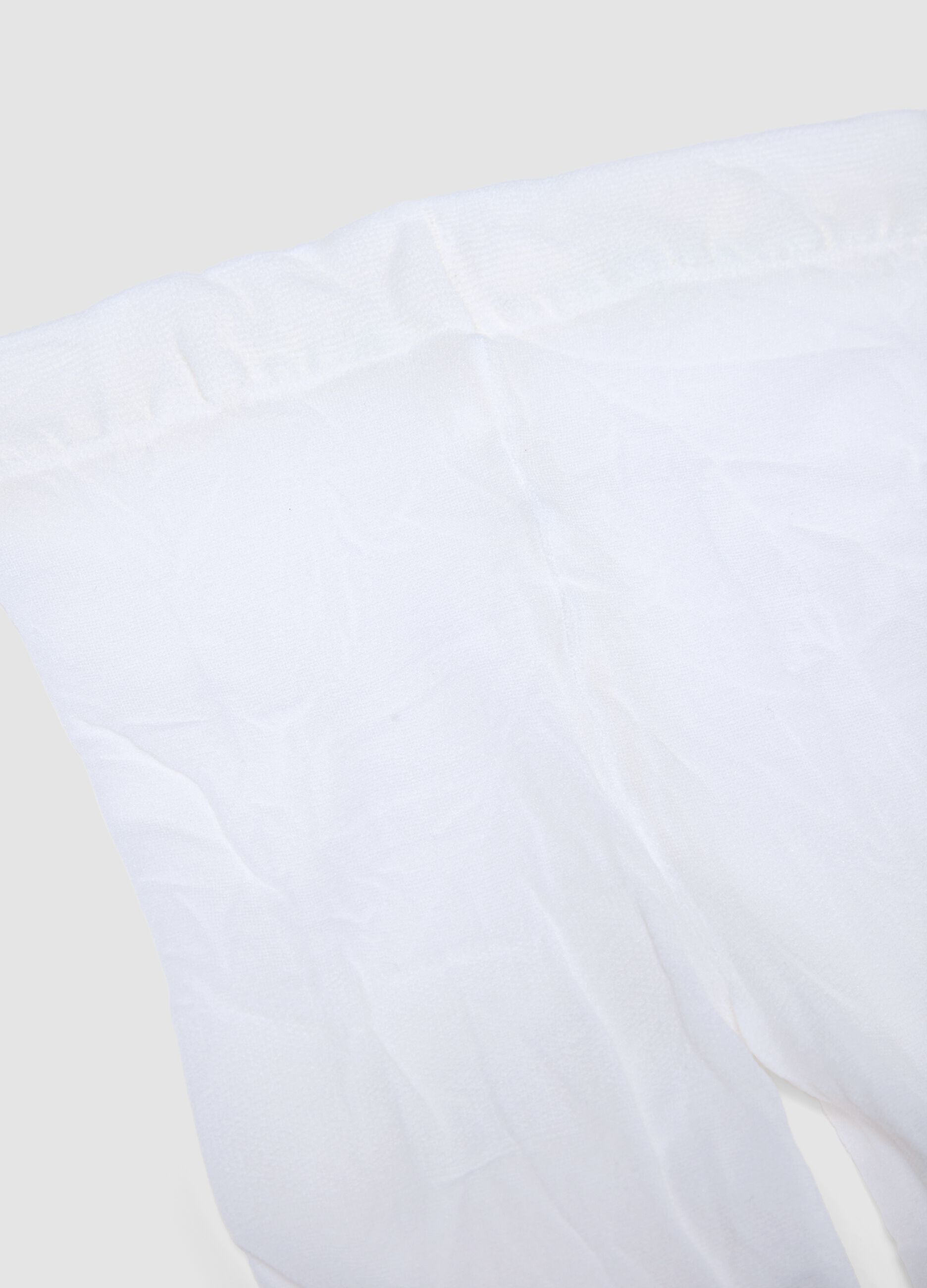 Comfortable white stretchy tights for girls with flowers
