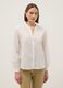 White pure cotton shirt regular fit deep V with polka dots_0