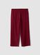 Red wide-leg viscose-blend trousers_0