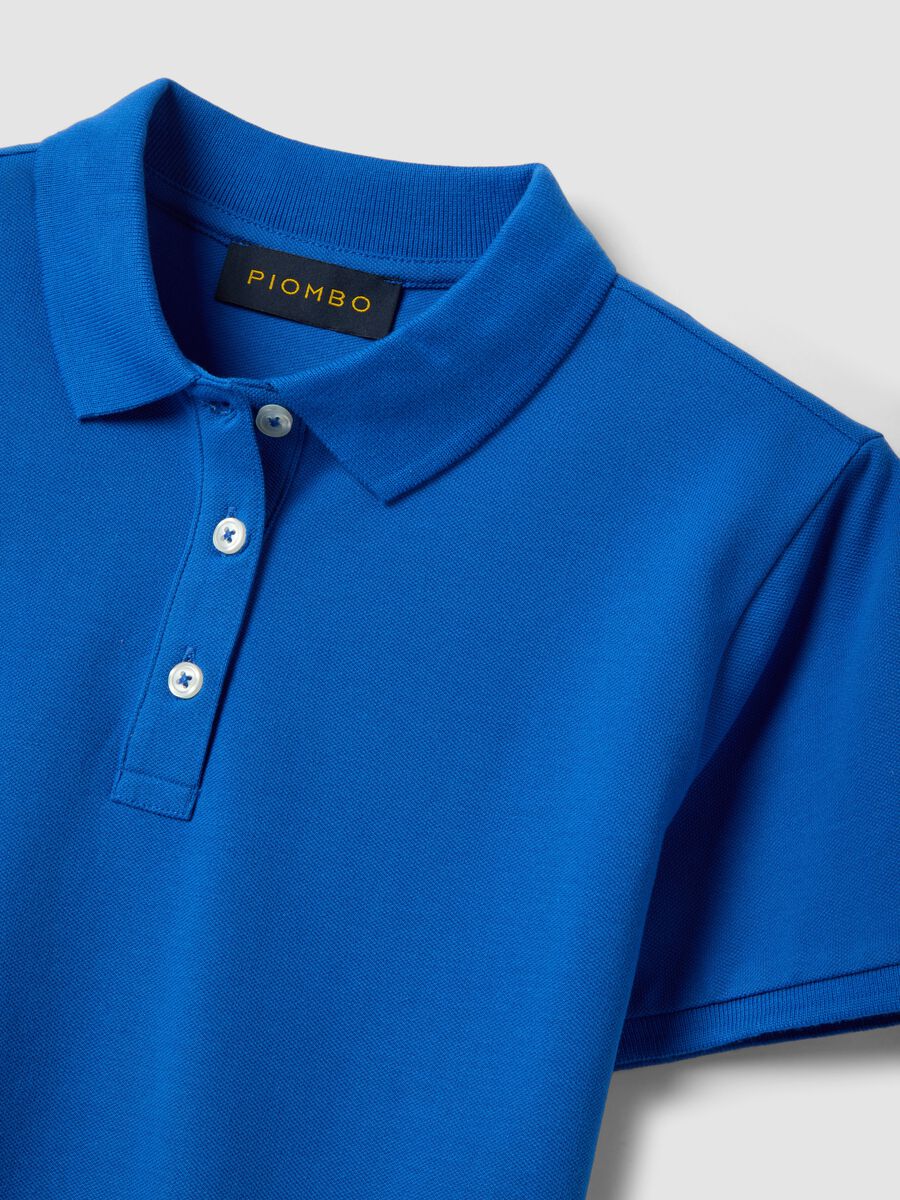 Blue organic cotton polo shirt, regular fit_5