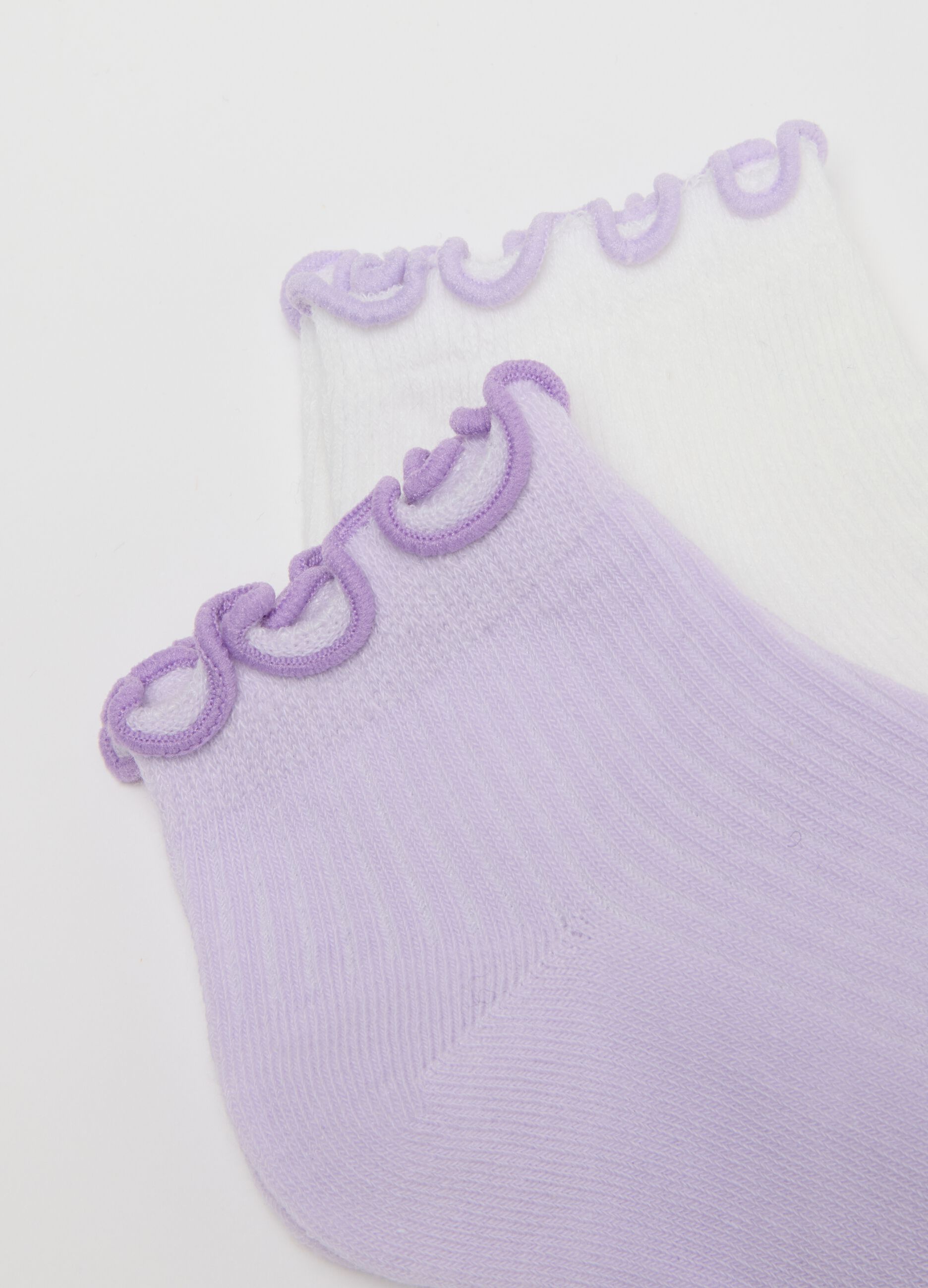 Multicolour short cotton blend socks for girls, regular fit pack of three