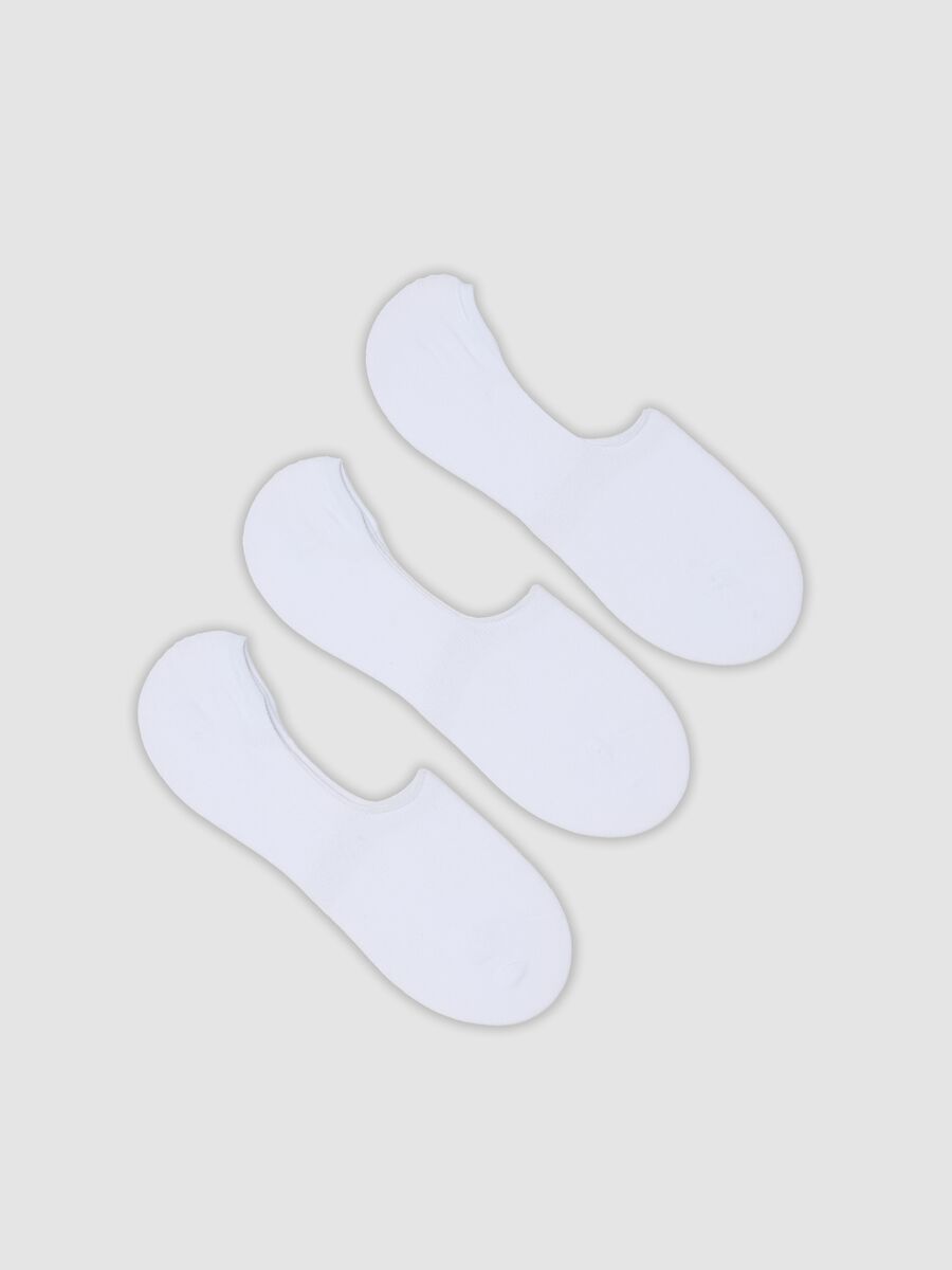 Tripack di calzini invisibili bianchi in cotone organico elasticizzato_0