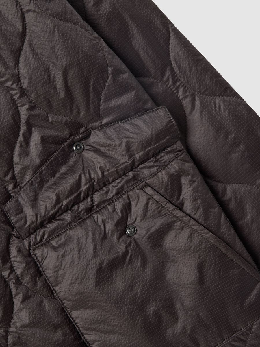 Brown husky jacket regular fit with zip_6