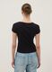 Black short-sleeved fitted cotton stretch T-shirt_3