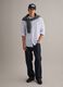 Light blue pure linen striped shirt with mandarin collar, regular fit_1