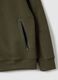 Regular fit green hoodie with front zip collar_5