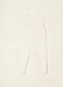 White ribbed pure cotton baby sleepsuit with teddy bear embroidery_2