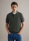 Regular fit green cotton, linen and silk blend polo_2