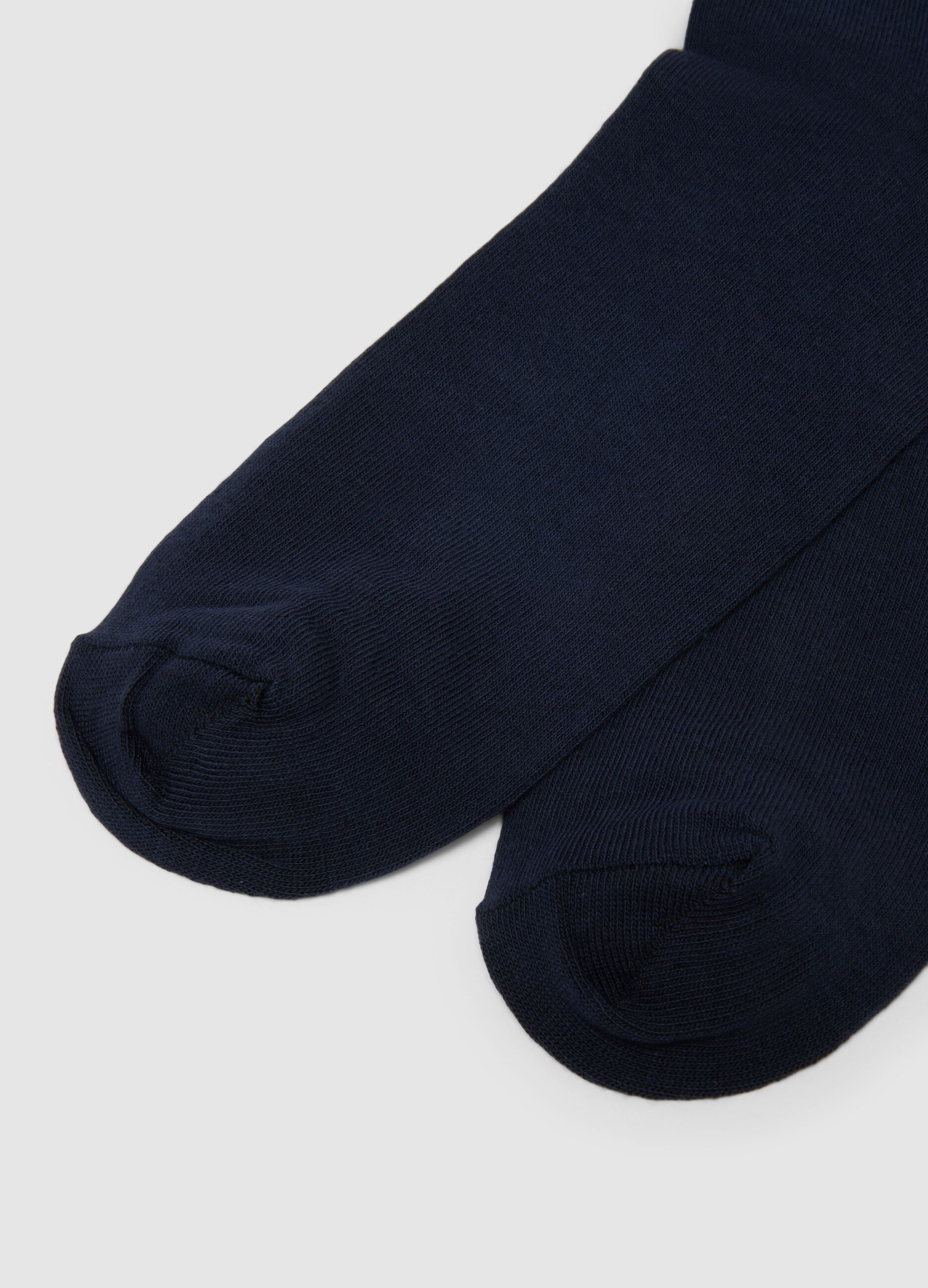 Two-pack of short blue cotton blend socks, regular fit