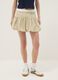 Pure cotton beige skirt with regular fit and ruched design_1