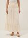 Beige maternity long skirt in pure viscose_1