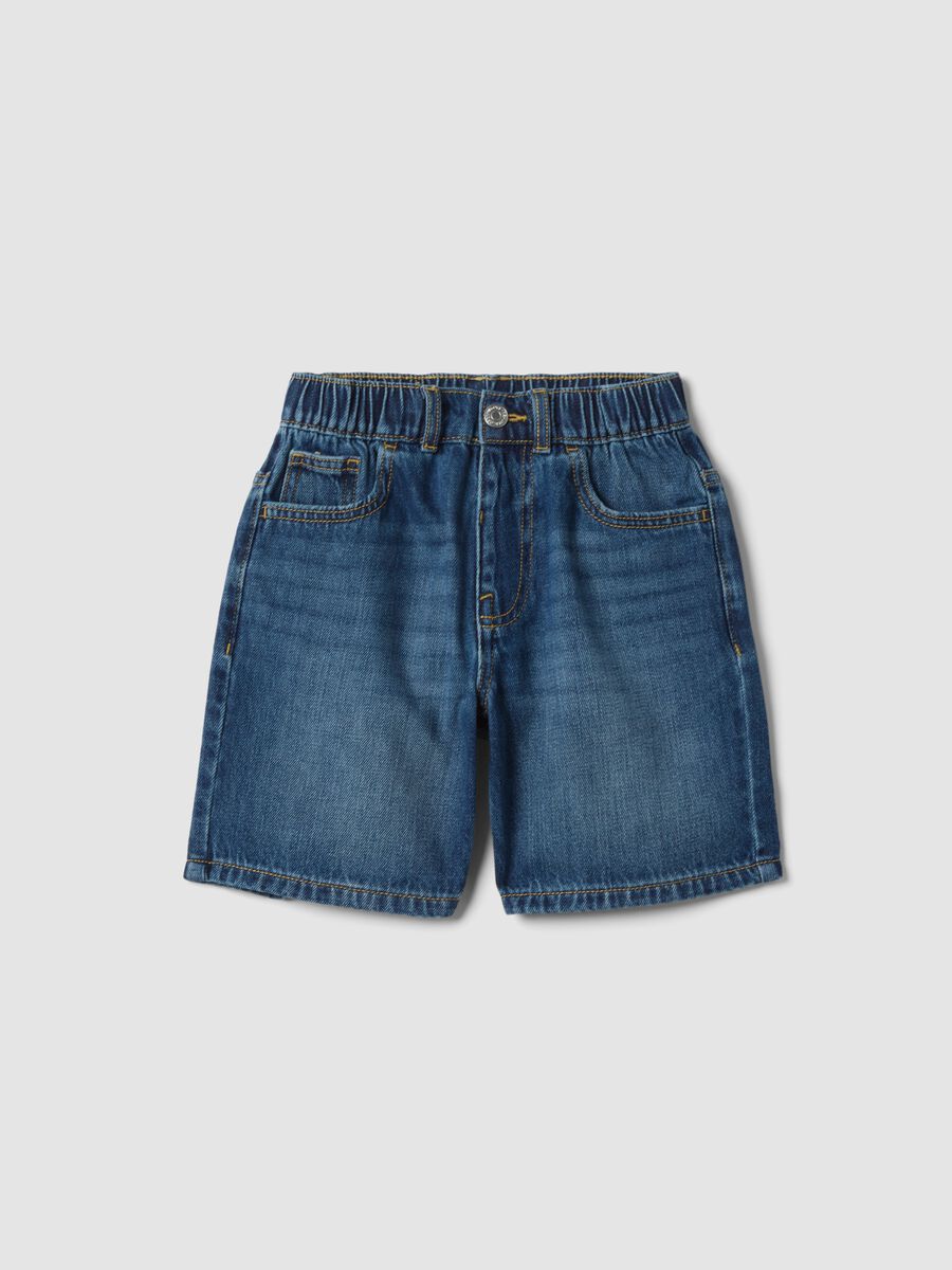 Blue denim cotton-blend boys&rsquo; shorts, regular fit_0