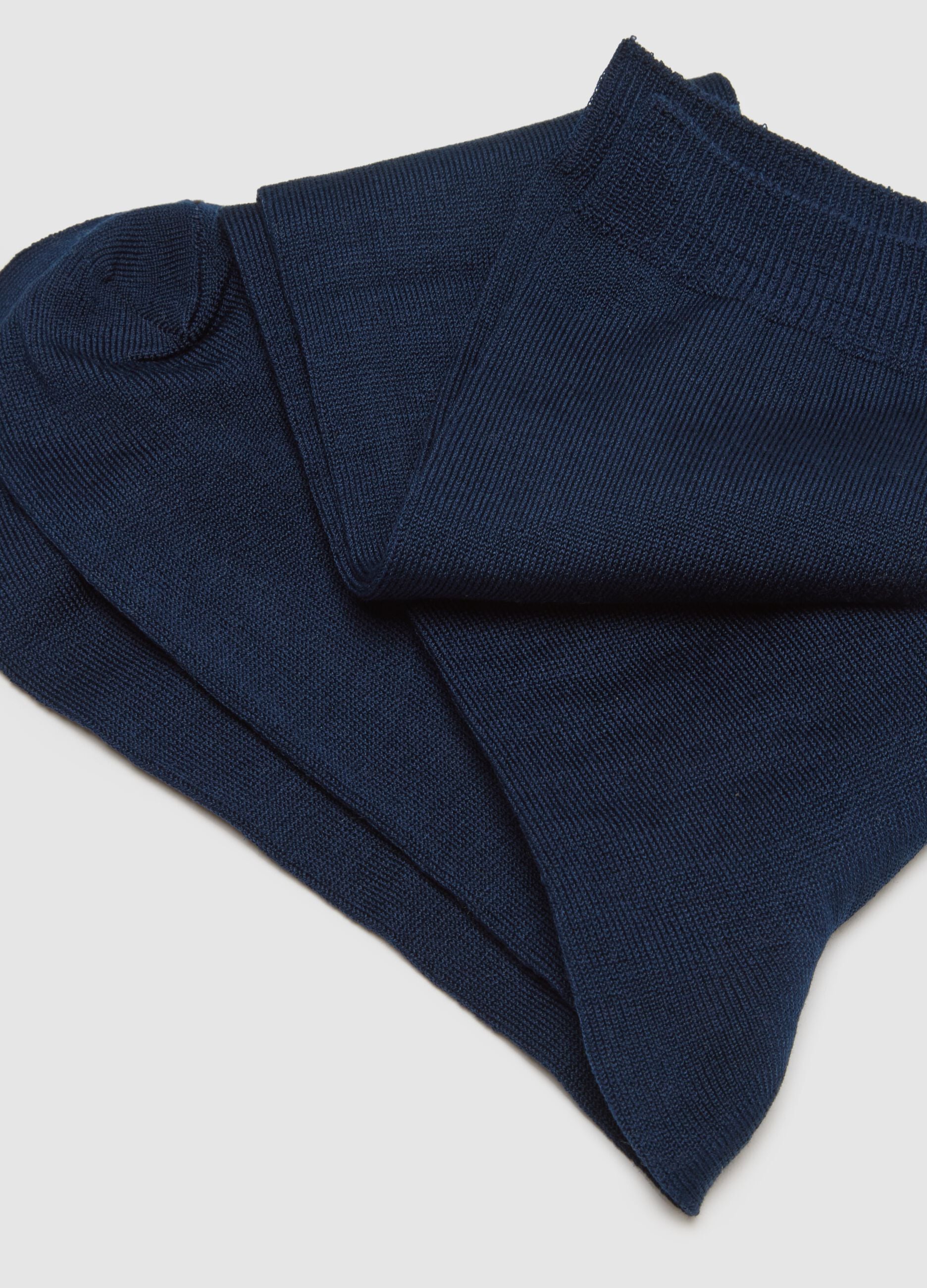 Two-pack of long blue cotton stretch socks