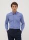 Blue cotton-blend button-down collar shirt, slim fit, easy iron_0