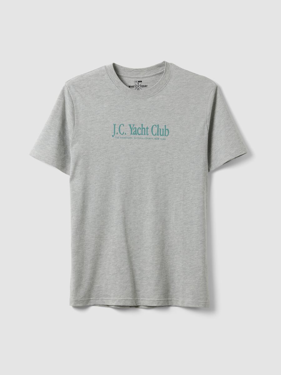Grey cotton and viscose blend printed T-shirt_4