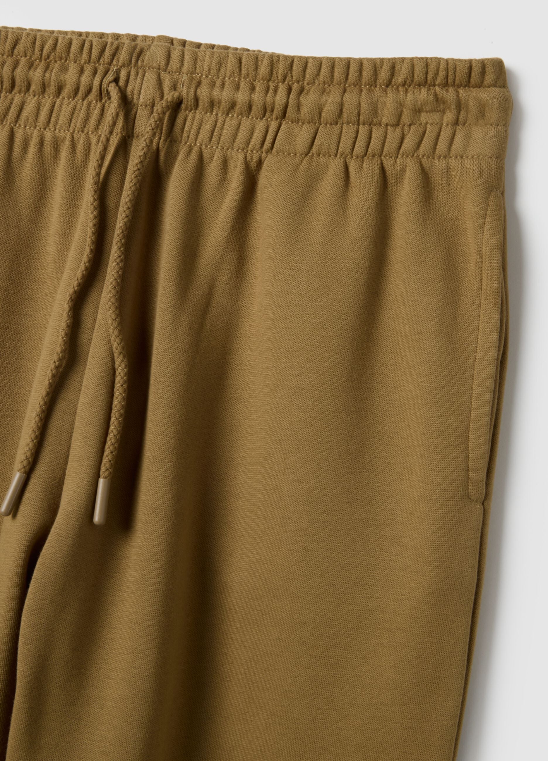 Brown cotton blend jogger trousers regular fit