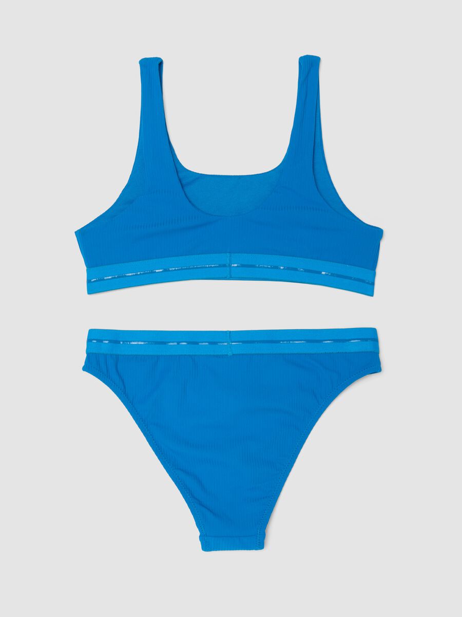 Blue Stretch Fabric Bikini_1