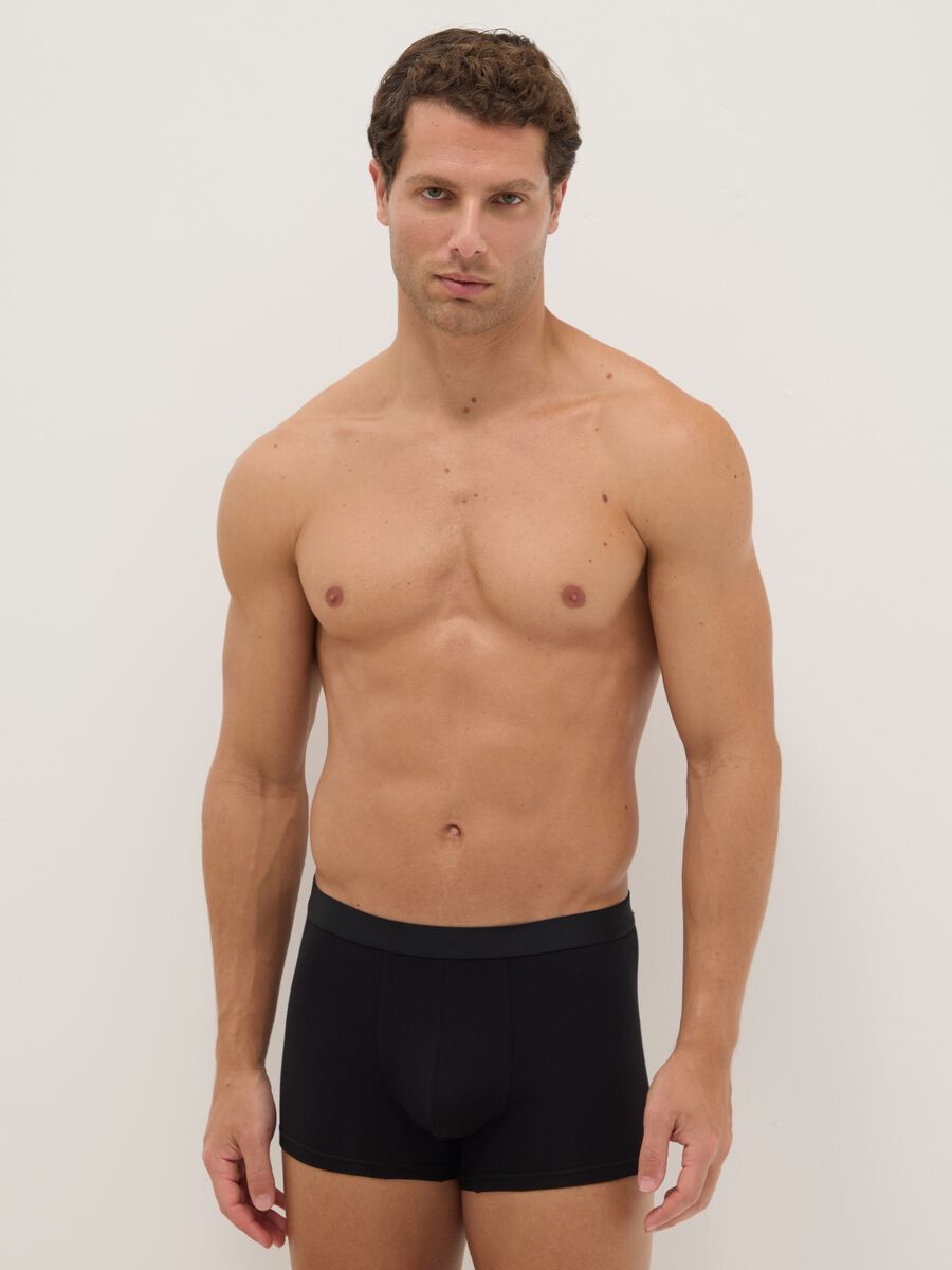 Multipack boxer neri in cotone organico elasticizzato regular fit_0