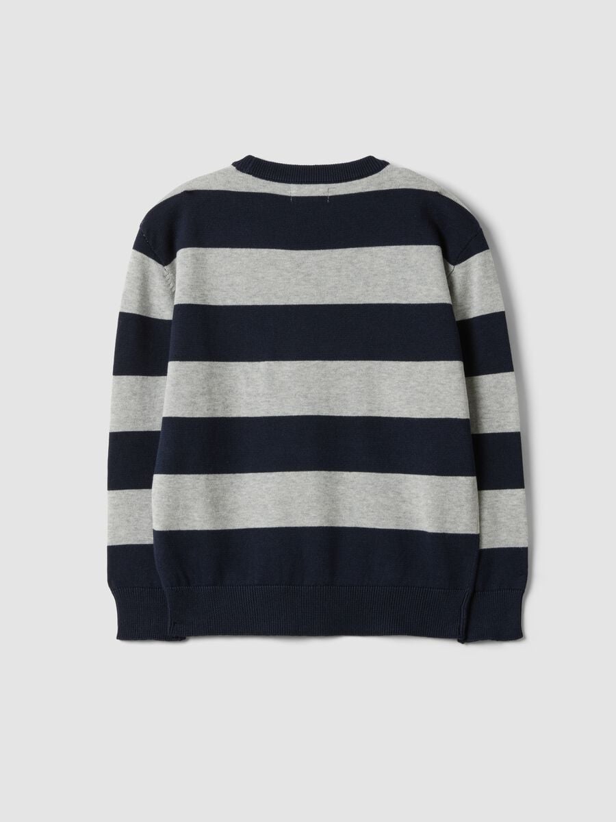 Multicoloured pure cotton striped oversized top for boys_1