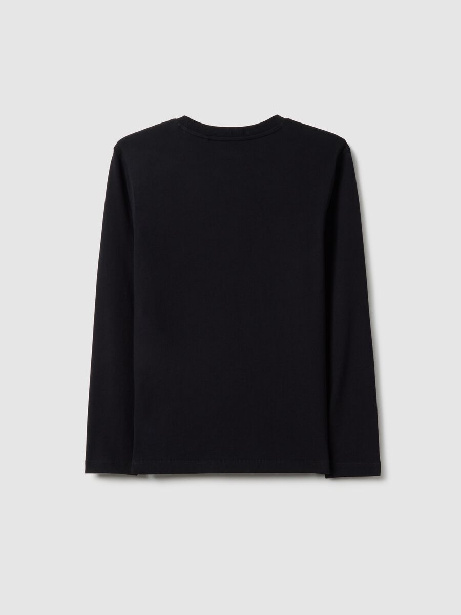 Boys' pure cotton black regular fit t-shirt with print_4