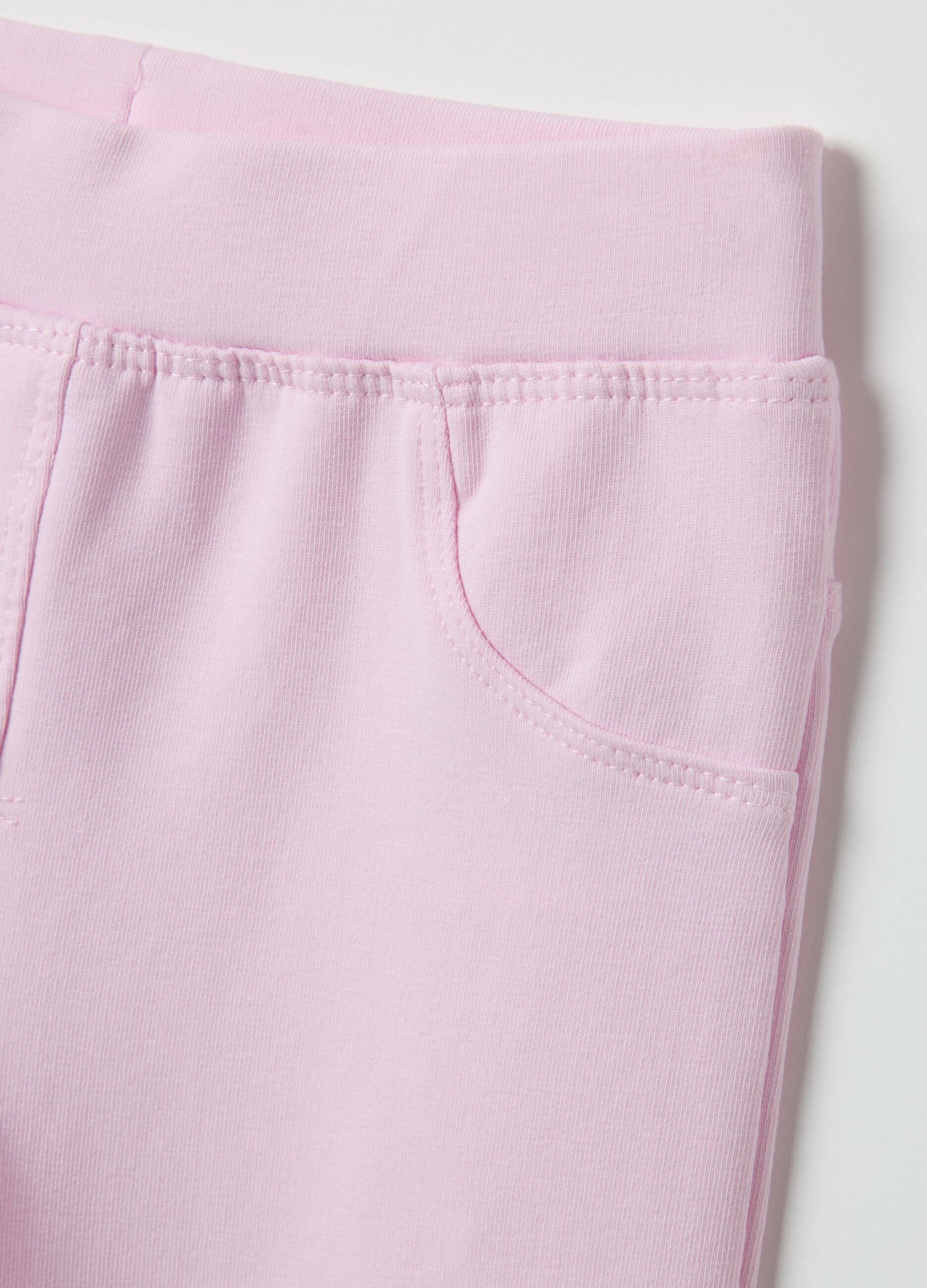 Set felpa pantalone rosa da bimba in cotone elasticizzato regular fit