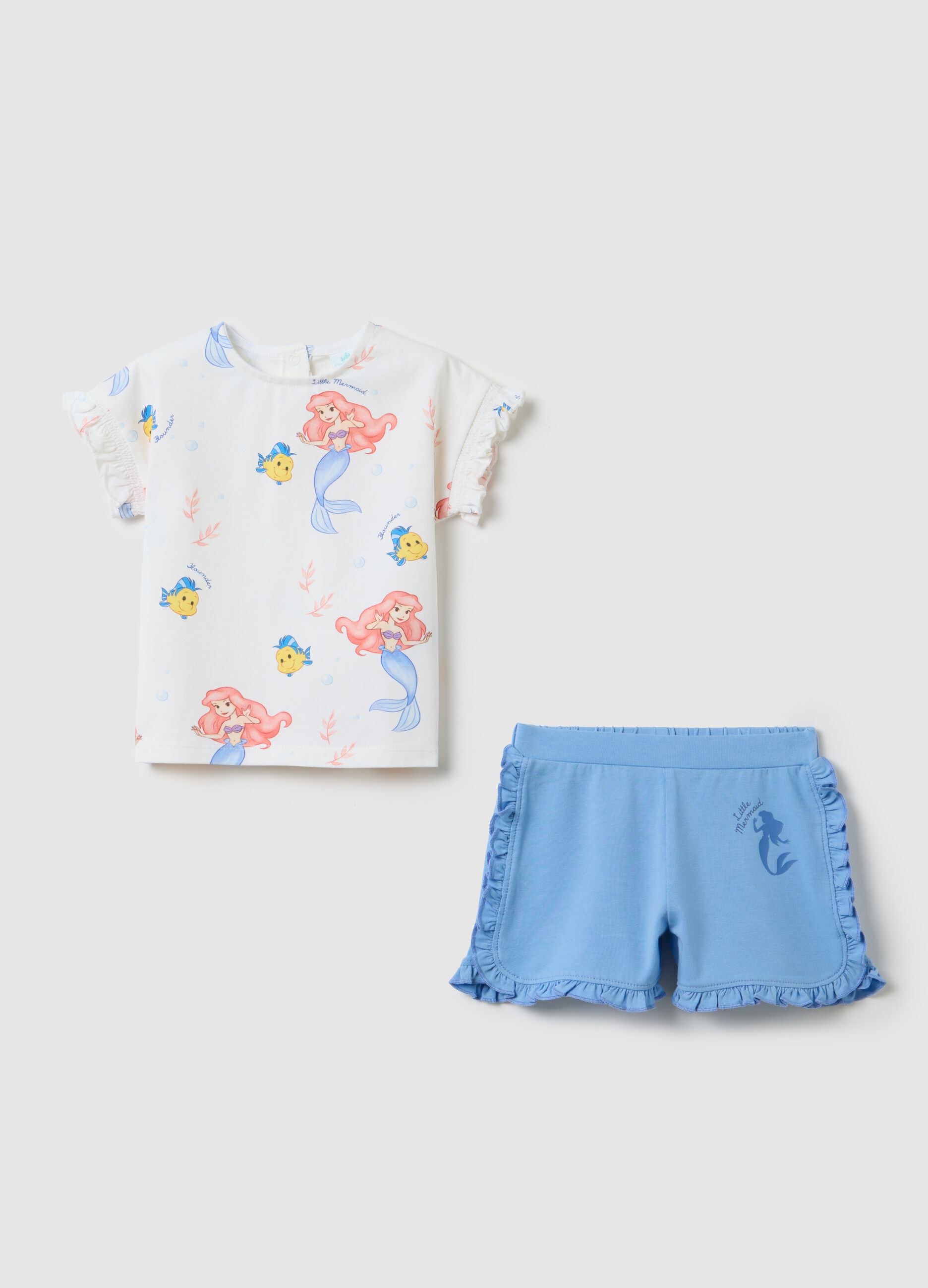 Girls&rsquo; white regular-fit jogging outfit in stretch cotton