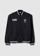 Black cotton-blend jacket regular fit with Chicago Bulls logo_4