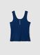 Blue pure cotton regular fit T-shirt with Henley collar_4