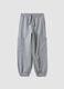Pantaloni jogger grigi in puro cotone organico con tasche cargo per bambino_0