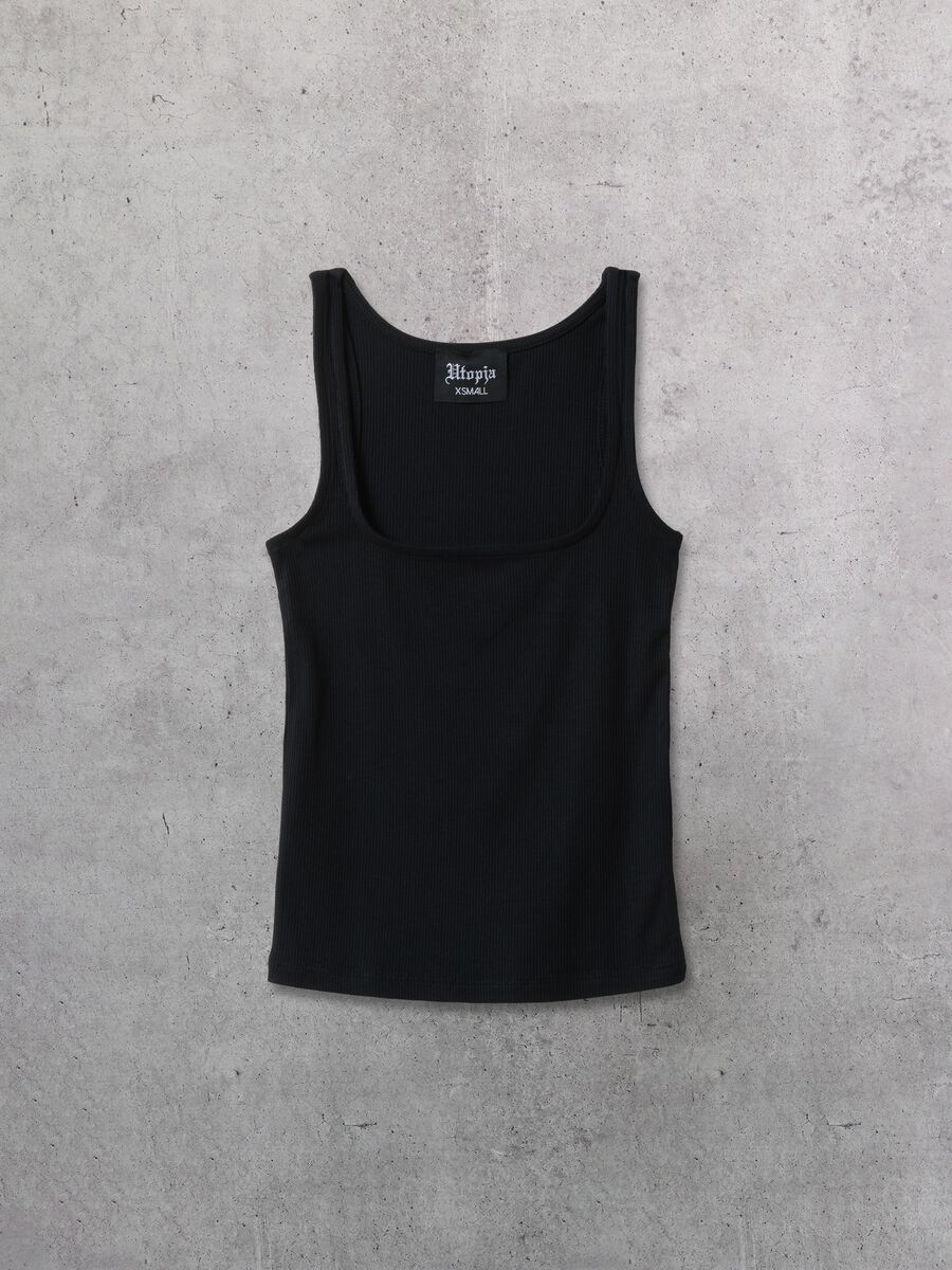 Black Square-Neck Tank Top_5