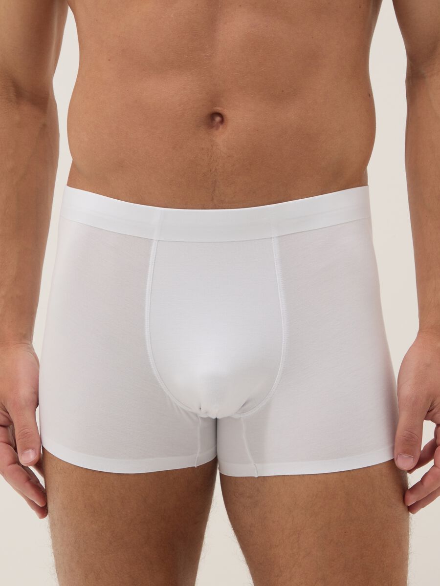 Pack of 2 regular-fit white stretch modal mid-length boxers_1