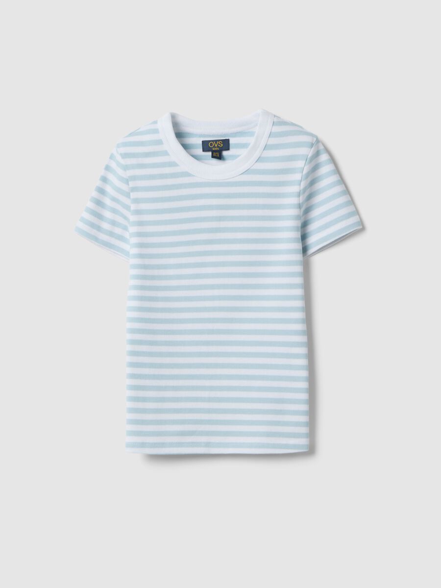 Multicolour striped slim fit stretch cotton girls' T-shirt_3
