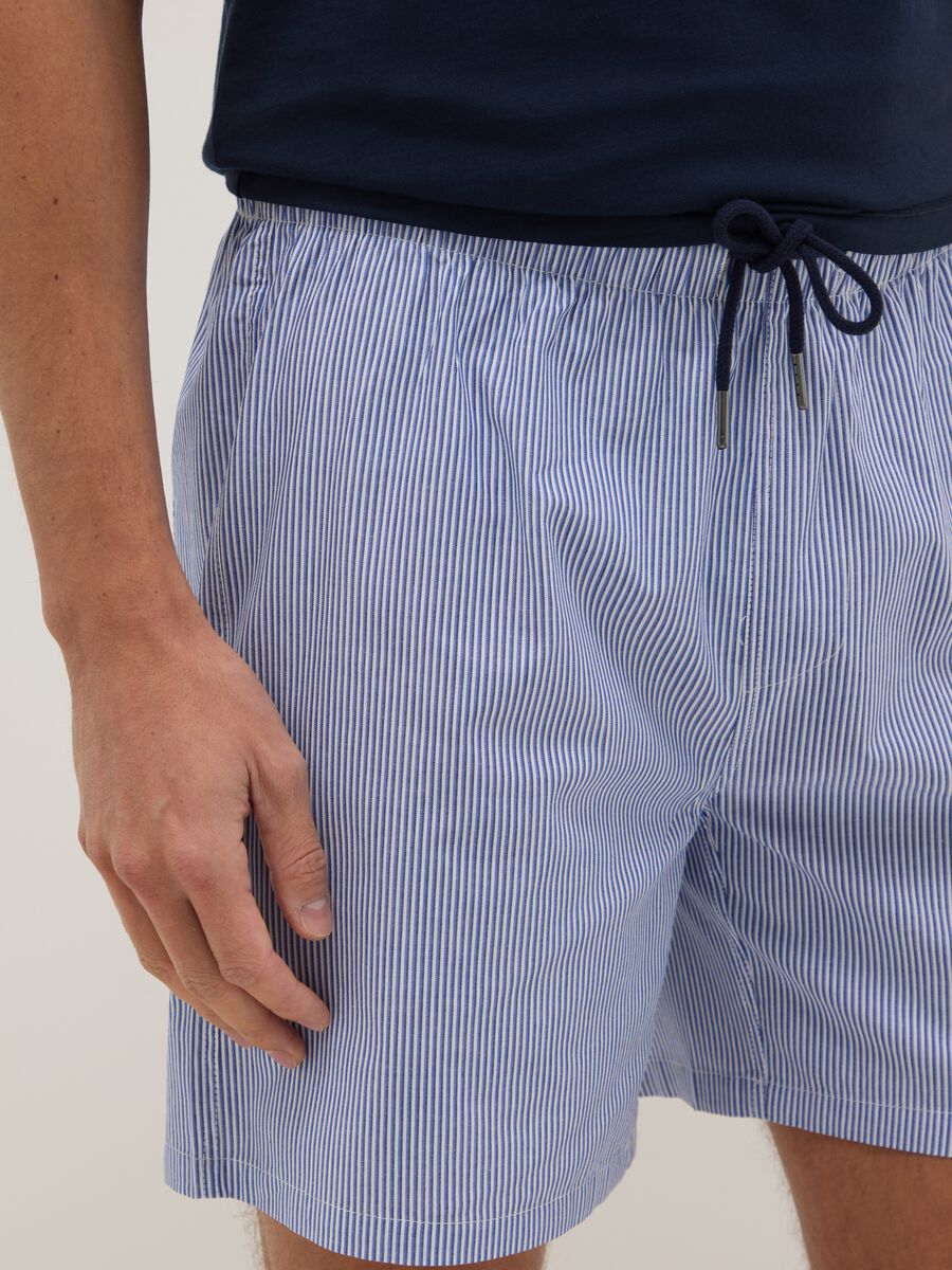 Pure cotton multicolour striped regular fit pyjama shorts_3