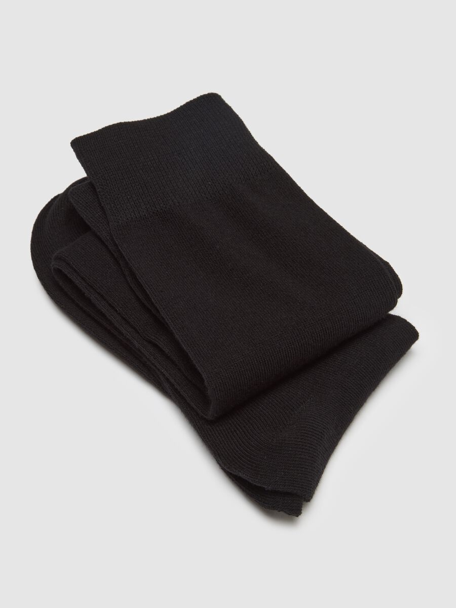 Tripack calze lunghe in misto cotone nero regular fit_1