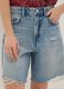 Azure denim pure cotton shorts with straight fit_3