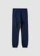 Blue pure cotton jogger trousers with print for boys_4