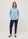 Light blue pure cotton shirt regular fit with three-quarter sleeves_1