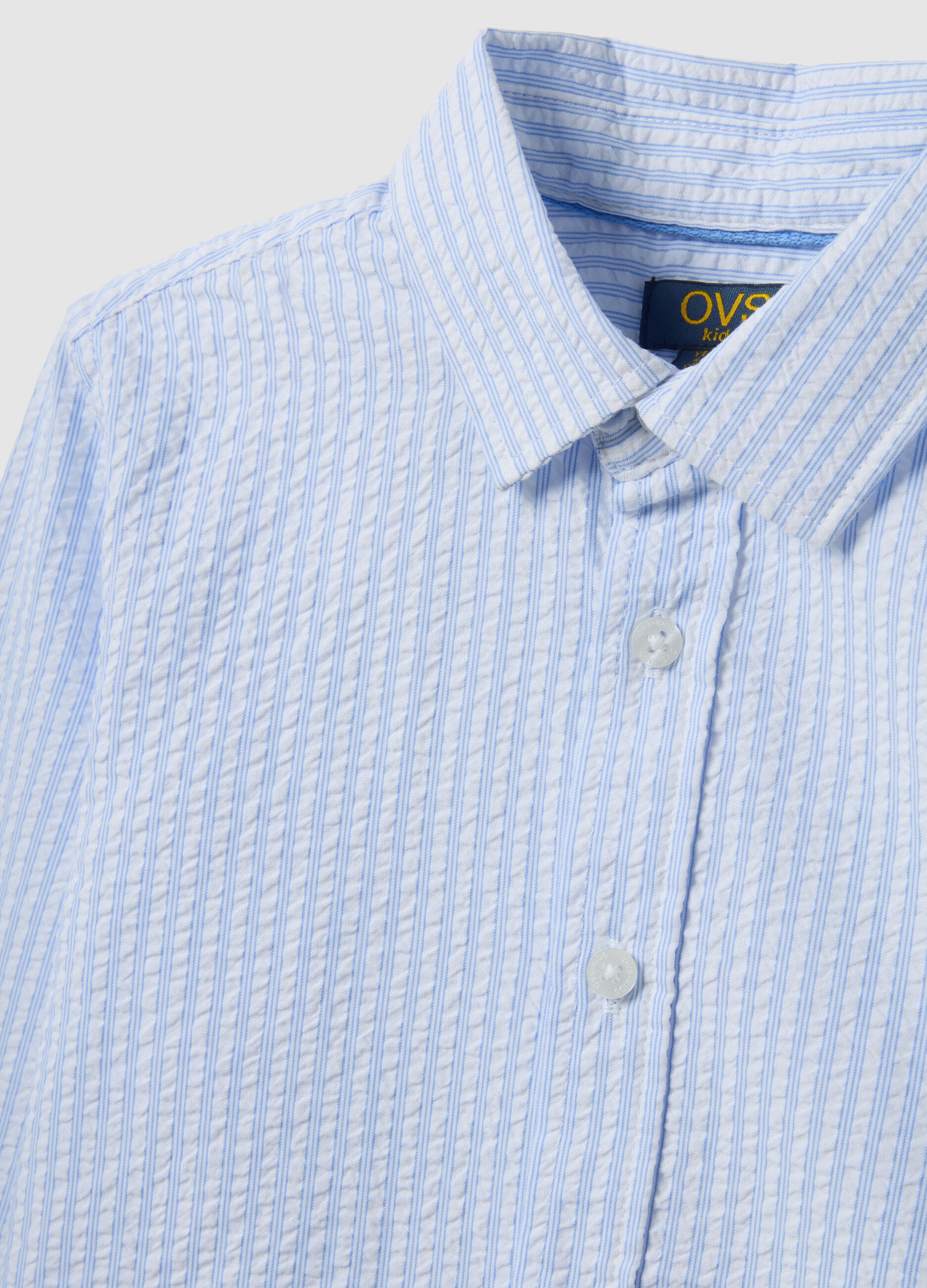 Boys' pure cotton multicolour striped shirt regular fit