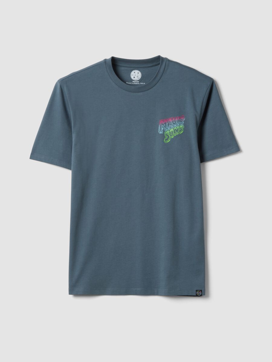 Light blue pure cotton short-sleeve T-shirt, relaxed fit with print_4