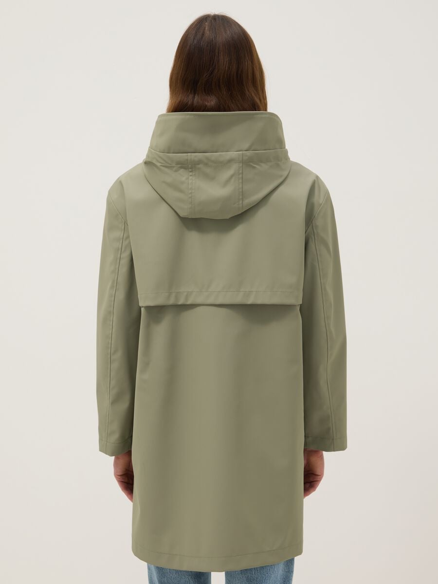 Green waterproof hooded jacket regular fit_3