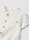 White linen and viscose blend baby bodysuit with mandarin collar_2