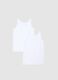 Child's White Vest Twin Pack in Pure Cotton_1