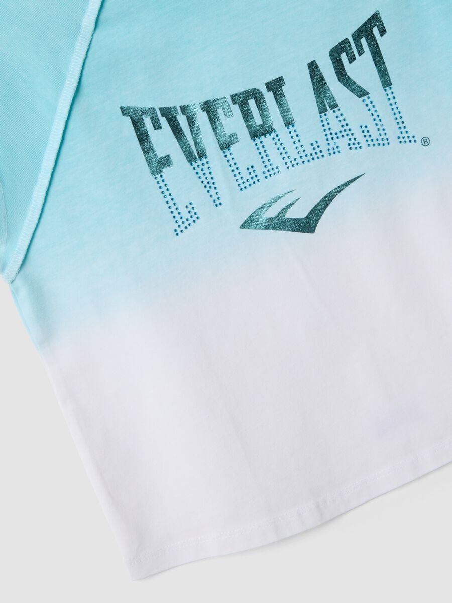Blue stretch cotton short-sleeve T-shirt for girls, regular fit_3